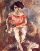 Jules Pascin The woman wearing the red garment oil painting picture wholesale